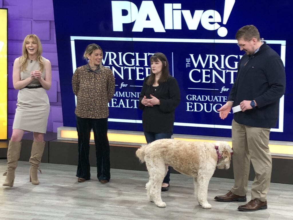 Wright Center employees being interviewed on the set of PA Live