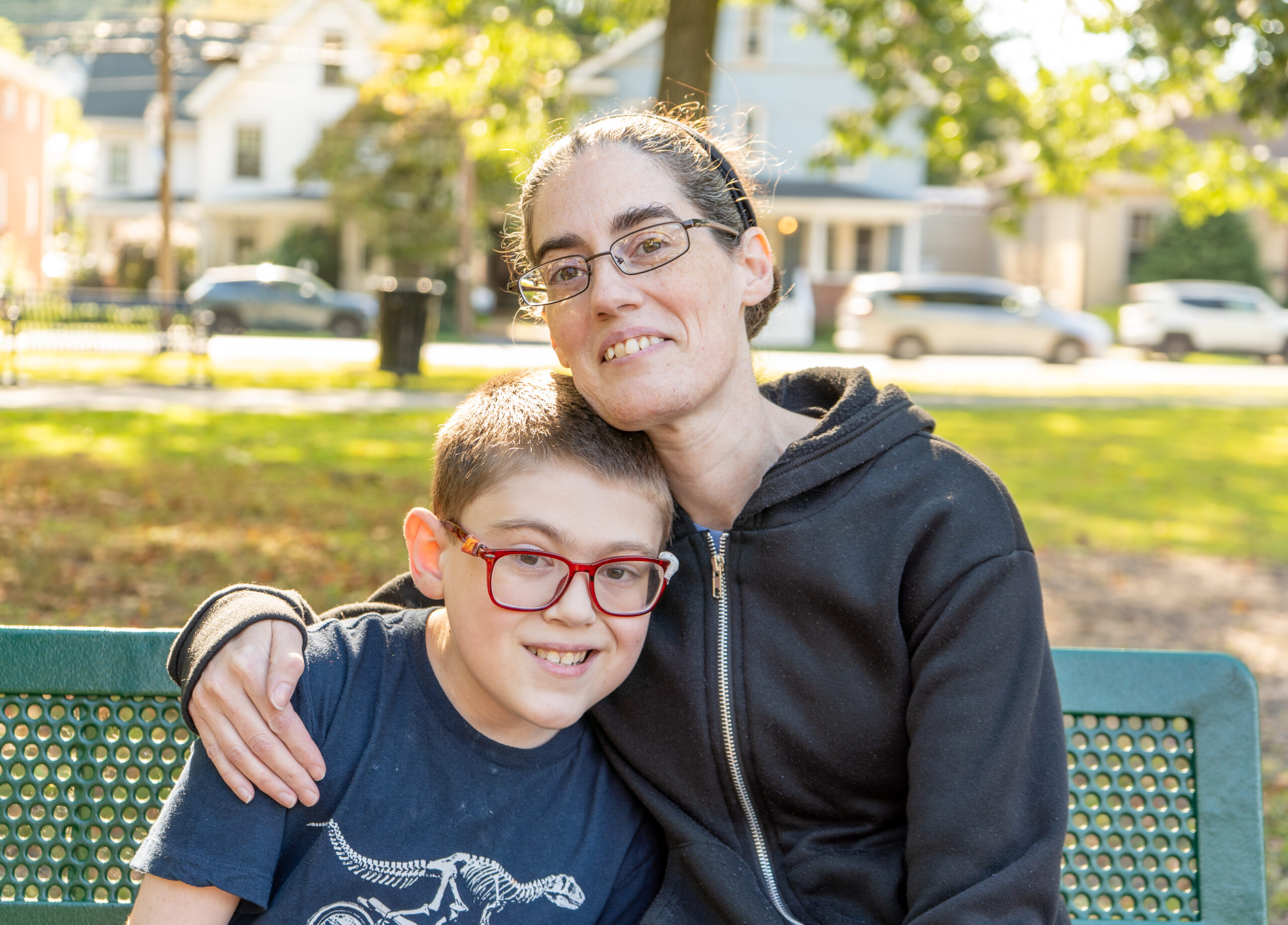 Jake Algerio, 12, and his mother, Brianne