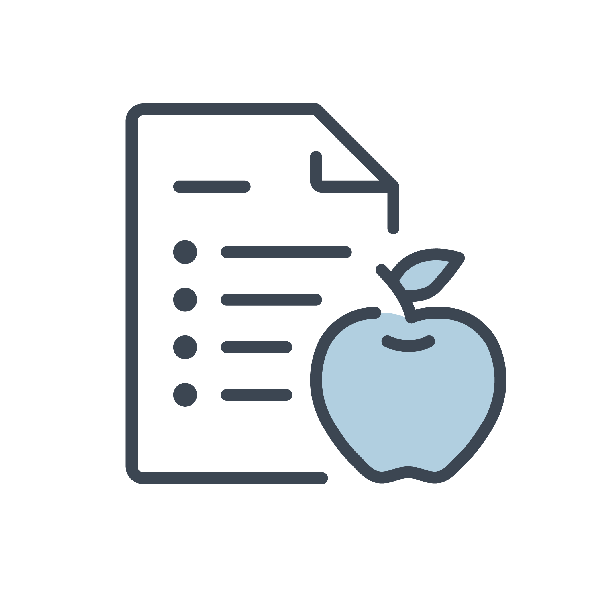 graphic with blue apple